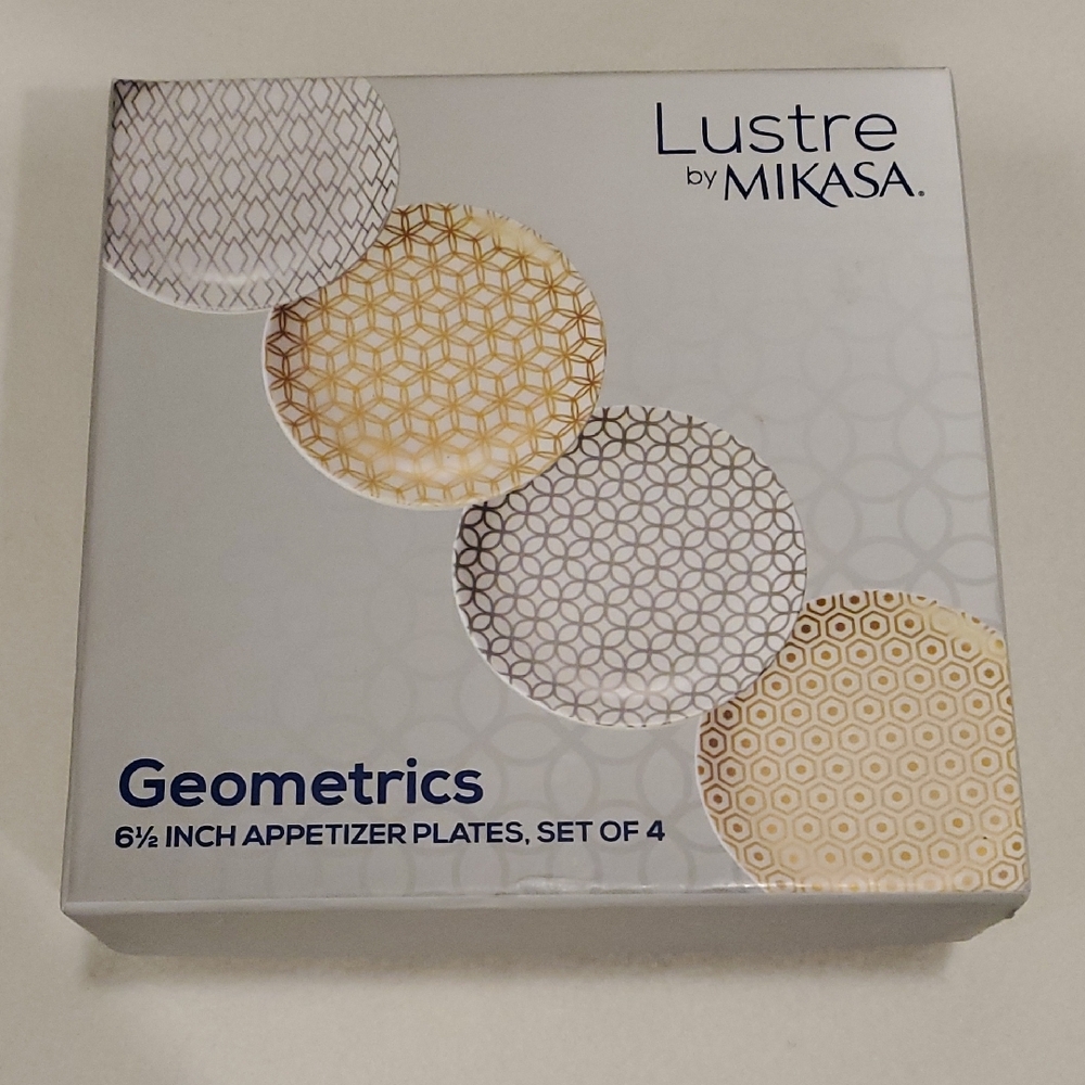 Mikasa Lustre Geometrics Appetizer Plates Set